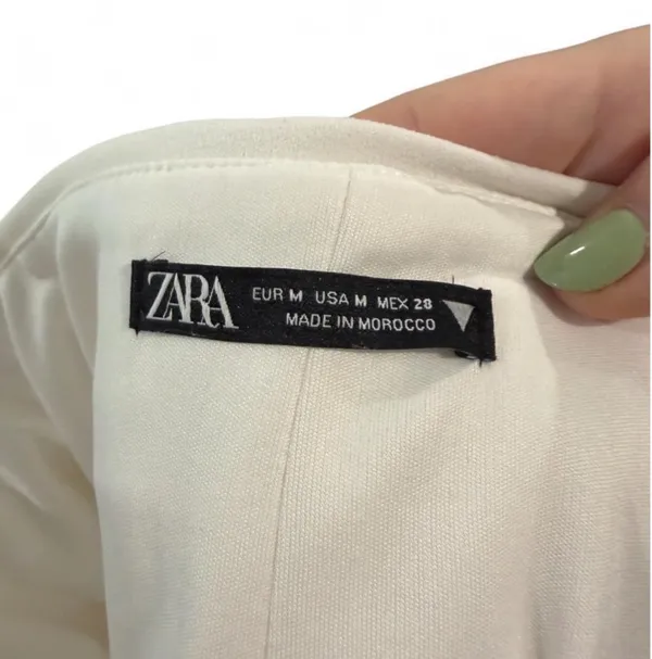 Zara Two Piece White Strapless Set Bottom Large Top Medium - Image 6