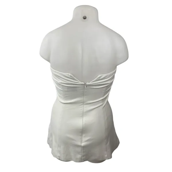 RNWY Women's White Strapless Tube Bandeau Fitted Bustier Mini Bodycon Dress Sz L - Image 4