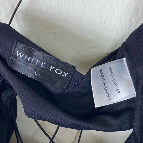White Fox Boutique Black Strappy Criss Cross Lace Up Back Crop Top Bralette Sz L - Image 3