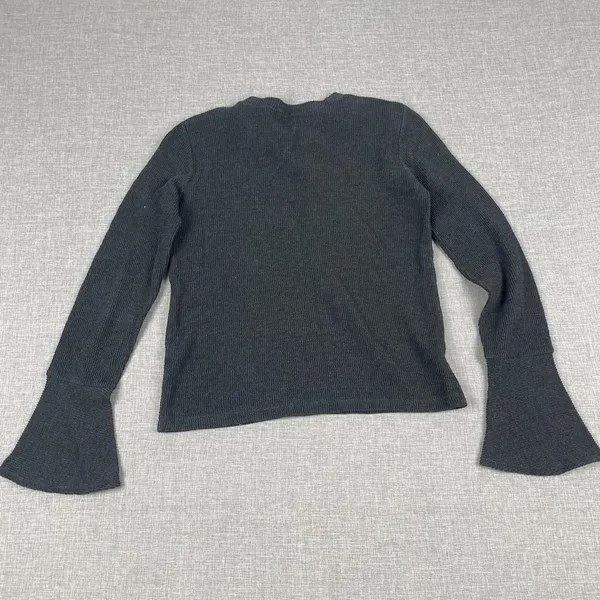 Madewell‎ Sweater Womens Small Gray Crew Neck Bell Sleeve Pullover Lightweight - Image 8