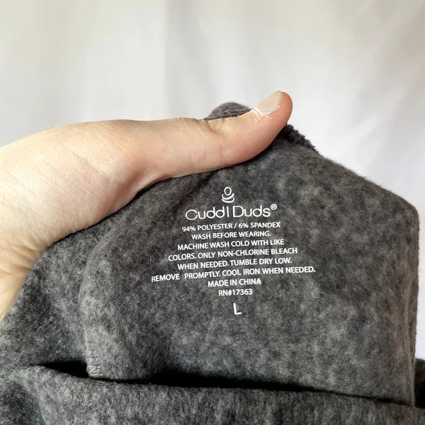Cuddl Duds‎ gray fleece sweatpants pull on elastic waist pockets women's size L - Image 5