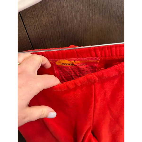 Aviator nation red sweatpants women's large - Image 3