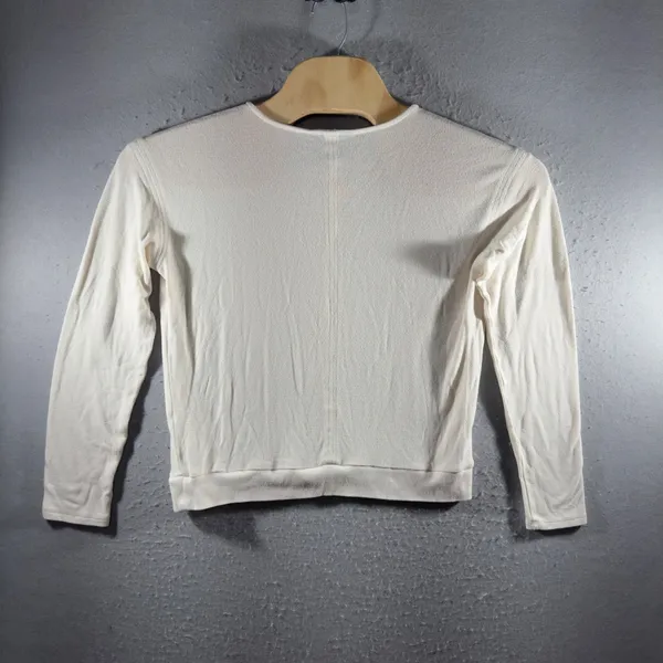 3224 | Banana Republic Soft Luxe Crew Neck Long Sleeve Top Ivory Women S - Image 2