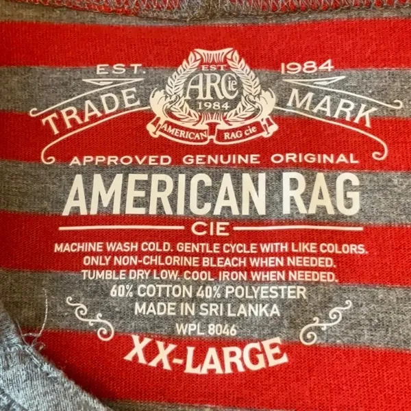 American Rag Red and Gray Striped Hoodie - Image 5