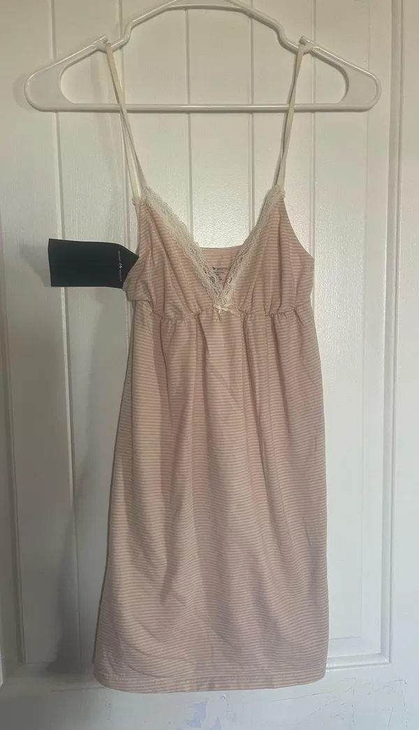 Brandy Melville pink and White striped babydoll - Image 5