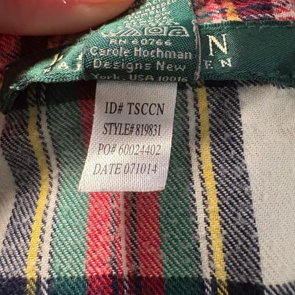 Lauren Ralph Lauren Womens‎ Plaid Flannel Pajama Top Red Green Crest Small Cozy - Image 7