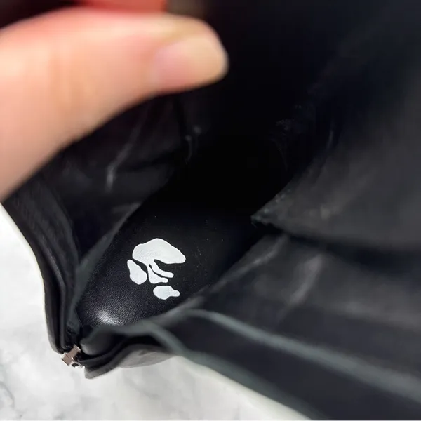 OFF-WHITE Leather Lace Up Card Holder Logo Heeled Ankle Boot Black Streetwear 36 - Image 11