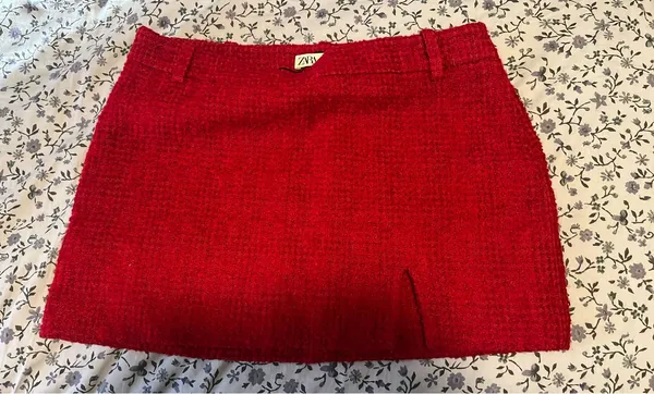 ZARA Mini Skirt Skort Red - Image 3