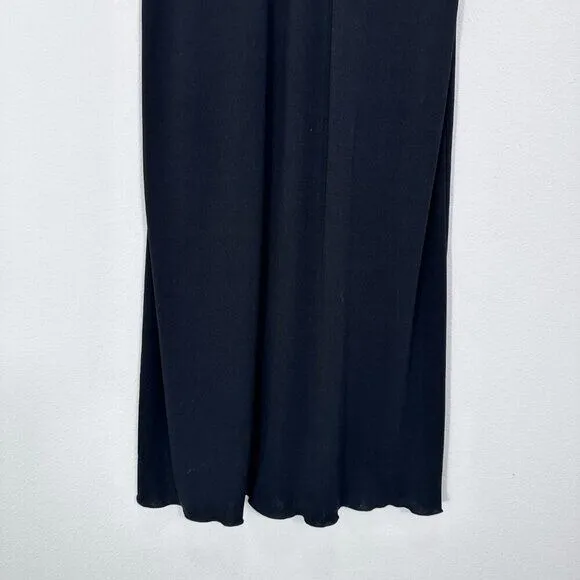 Byer Too! 90s Y2K Babydoll Whimsigoth Black‎ Crushed Velvet Rose Midi Dress Med - Image 6