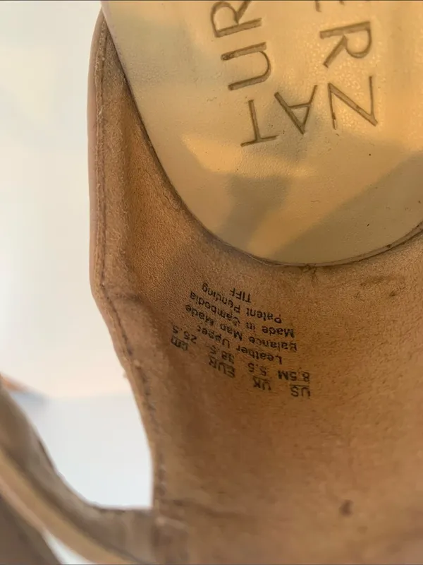 Naturalizer Tiff Ankle Strap Heels Tan Beige Leather Open Toe Sandal Size 8.5 - Image 3