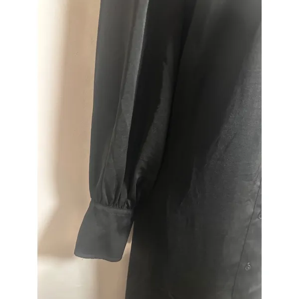 Banana Republic Black Flutter Midi Shirtdress Ruffle‎ Sleeve Button Front XS NWT - Image 4