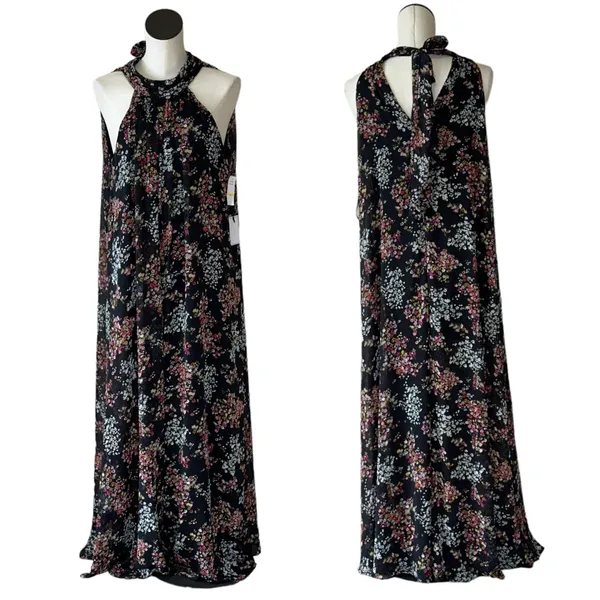 NWT I. State X Nordstrom floral lined Jumpsuit Sleeveless Tie Back wide Leg - Image 2