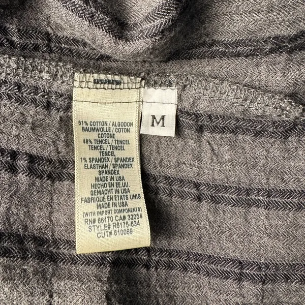 Cloth & Stone Anthropologie Gray Striped Button Down Shirt Dress M - Image 6