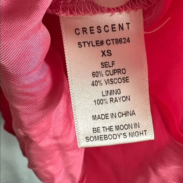 Crescent Womens Tank Top Pink Asymmetrical Ruched Satin Camisole XS - Image 5