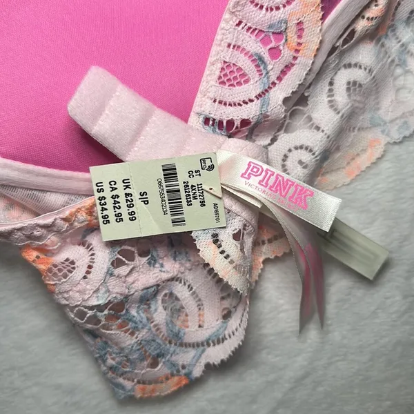 PINK‎ Victoria’s Secret Floral Push Up Women’s Lace Bralette Small - Image 6