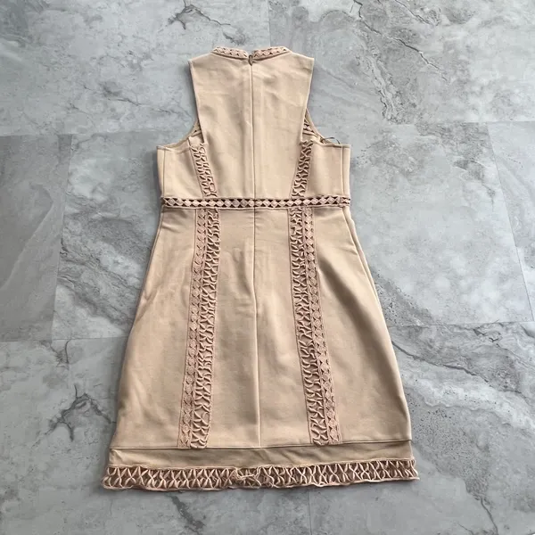 Free People Nude Skyscraper Bodycon Mini Dress Crochet Womens Small‎ S - Image 2