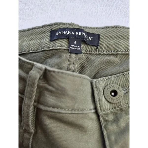 Banana Republic Womens Olive Green Utility Carpenter Pants Slim‎ Straight Size 6 - Image 2