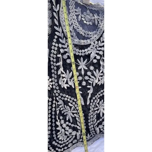 Vintage Vivid Importers of NY Women’s Sz Large Flower Black White Top Blouse - Image 5