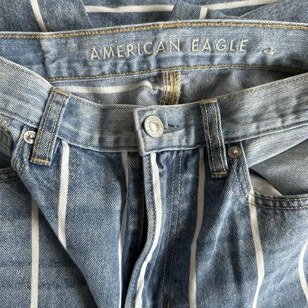 American Eagle Striped Mom Jeans Size 4 - Image 7