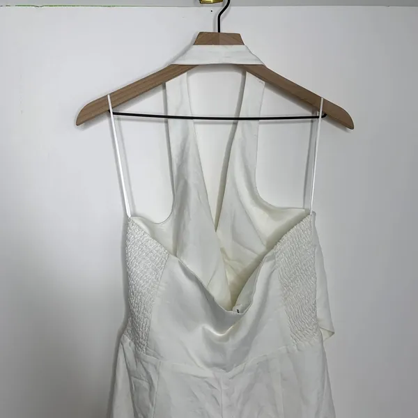 Amanda Uprichard Isadore Romper Linen White Womens XL Revolve - Image 13