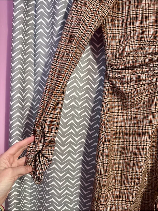 Zara | Plaid Button Down Shirt Dress, XS - Image 4