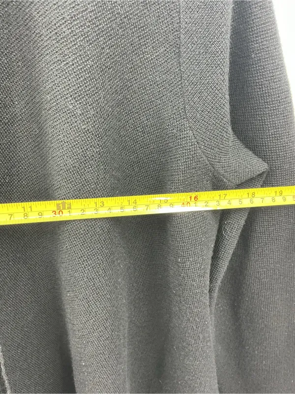 Merino wool Eileen Fisher Black Open-Front Draped Jacket 1179 - Image 4