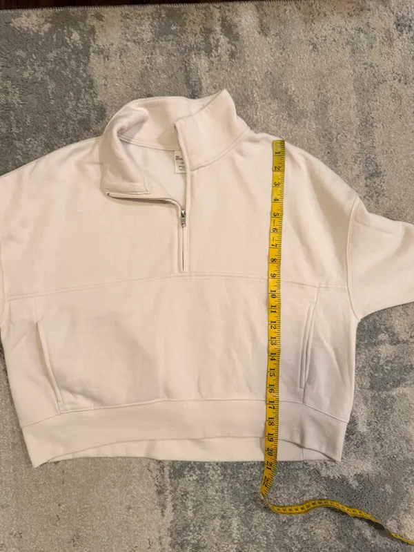 No Boundaries Cream Quarter-Zip Cropped Sweatshirt - Image 6