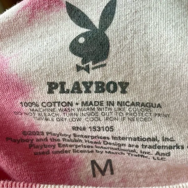PLAYBOY Pink and Blue Graphic Tee - Image 3