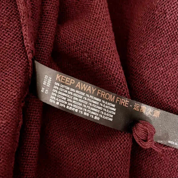 By ANTHROPOLOGIE Pointelle‎ Long Cardigan Sweater Purple Burgundy Cottage Medium - Image 11