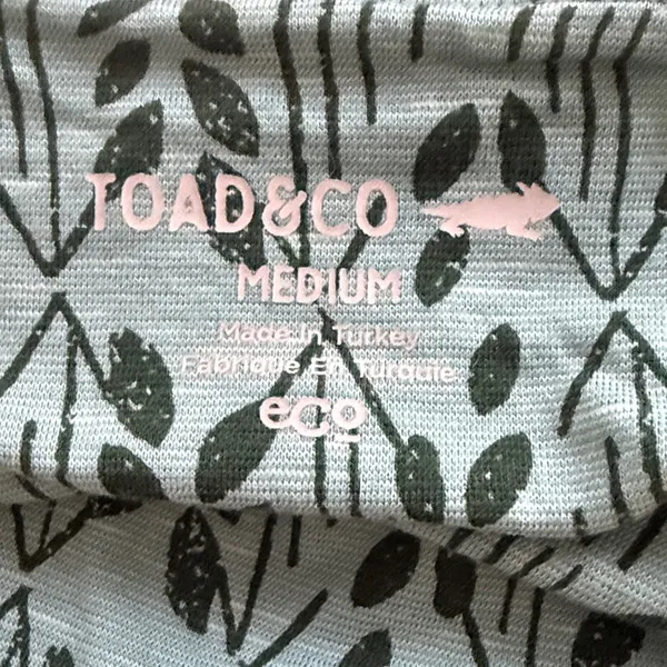 Toad&Co Teal Patterned Dress Size Medium Organic Cotton Blend - Image 4