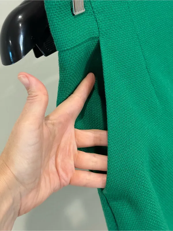 Ann Taylor NWT Emerald Green Textured A-Line Skirt Size 10 Petite Pockets - Image 3