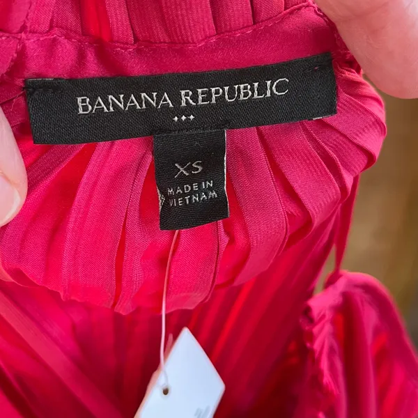 Banana Republic Women's Red Pleated Peplum Waist Top Size XS. NEW! - Image 8