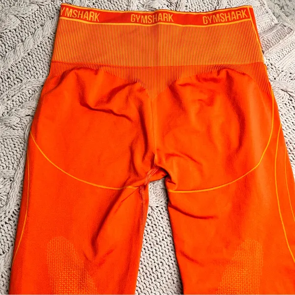 GYMSHARK Leggings Orange Apex Seamless High Waisted Size L‎ - Image 4