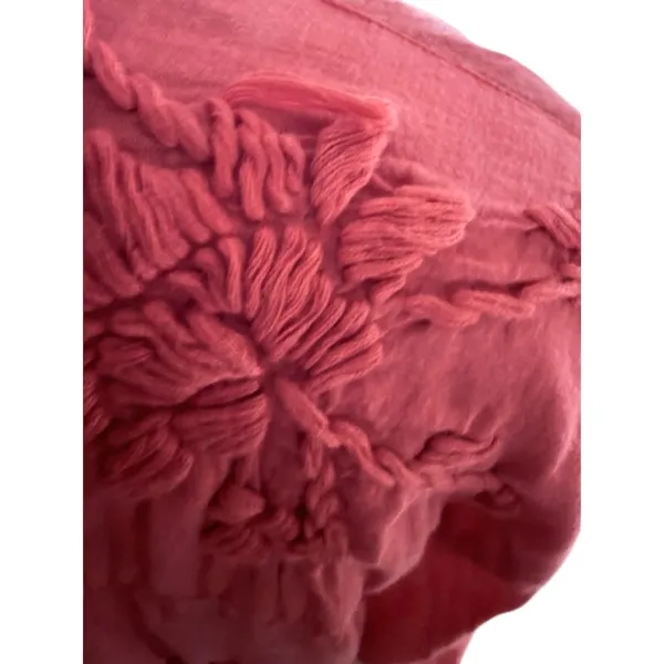 Karyn Seo Coral Embroidered Cotton Button Down Shirt Boho Medium - Image 4