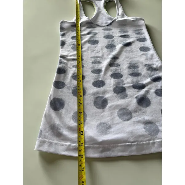 Lululemon‎ Cool Racerback Tank Top White Grey Polka Dot Size 4 6 Yoga Athletic - Image 4