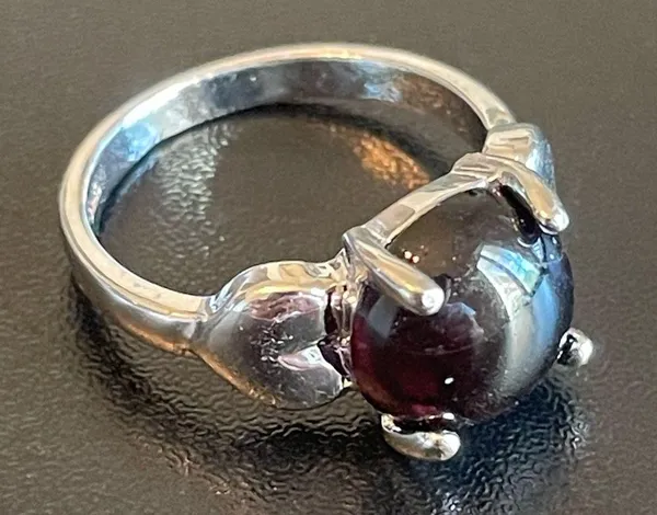 Black agate S925 silver ring size 7.75 - Image 9