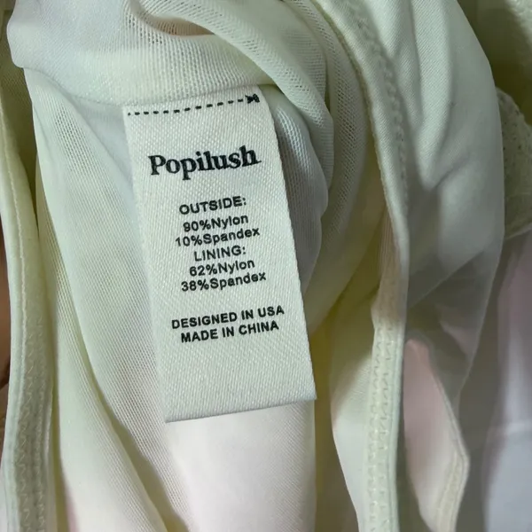 NWT Popilush Lace Bodysuit‎ White Deep V Thong Shapewear Tummy Control Small - Image 7
