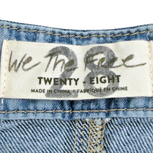Free People We The Free East of Eden Belted Jean Mini Denim Skirt Distressed 28 - Image 4