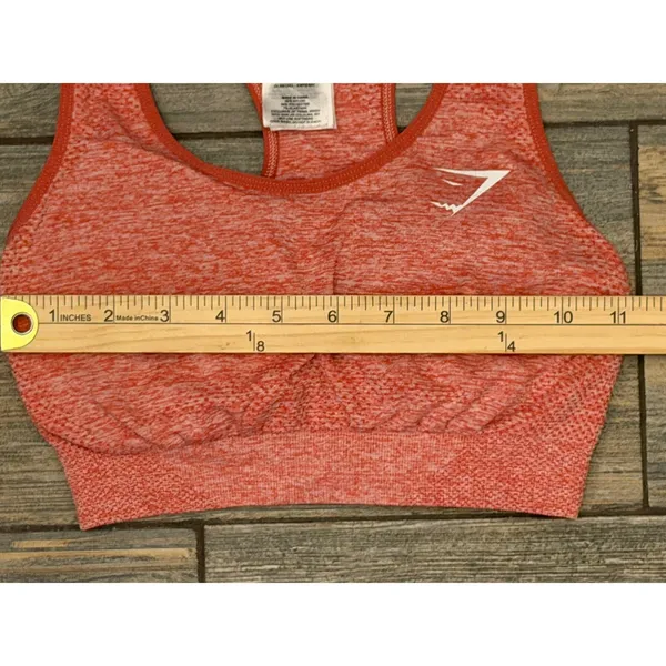 Gymshark Vital Seamless Sports Bra Red Marl Racerback‎ XSmall Gym Yoga Support - Image 4