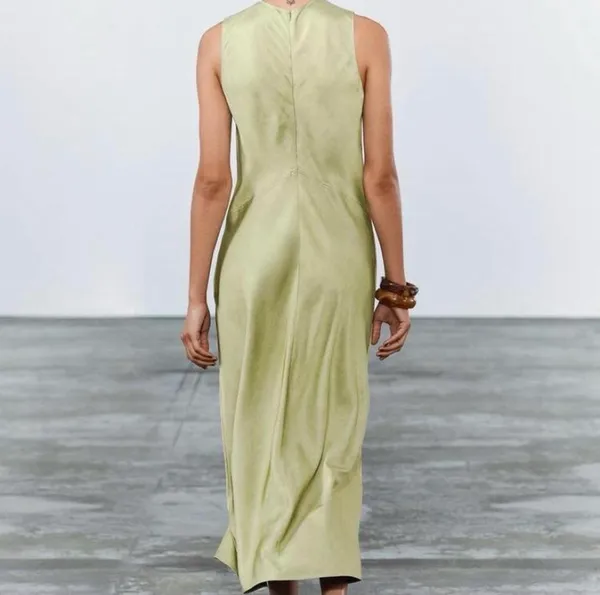 Zara ZW Collection Midi Green Dress - Image 2