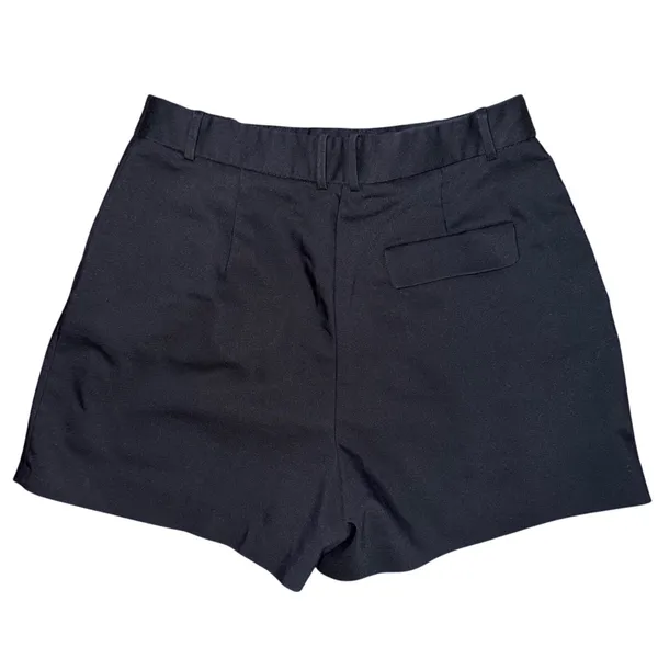 Zara Womens Black Tailored High Waisted Pleated Shorts L - Image 2