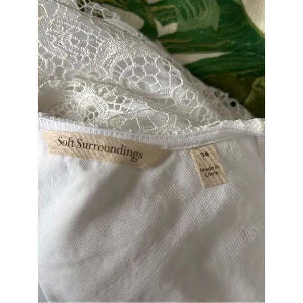 Soft Surroundings Madelyn White Lace Dress Size 14 Cottagecore - Image 2