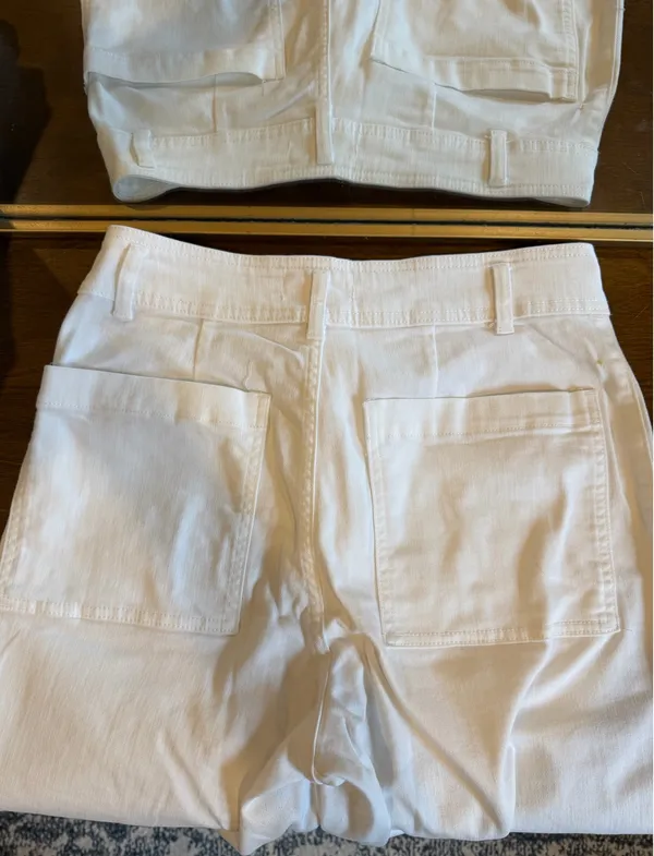 Wide Leg White Jeans Size 6 - Image 3