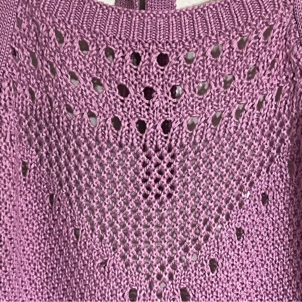 Ultra Flirt Crochet Knit Tie Halter Neck Dress‎ Junior Size XL Pink Purple Color - Image 3