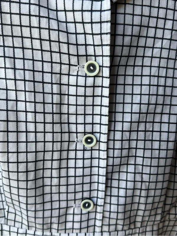 Handmade Classic Black & White Check Collared Day Dress - Image 4