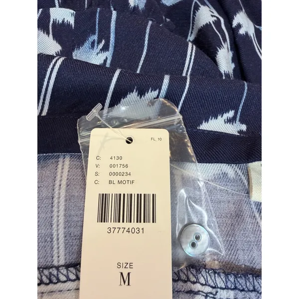 NWT‎ Anthropologie Tiny Mixed Print Button Front Midi Dress Navy M $148 - Image 9