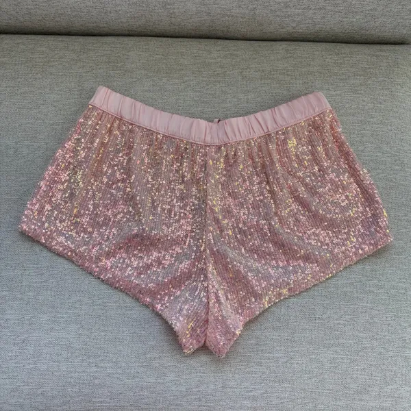 Victoria's Secret Sequin Pajama Shorts Small Pink Iridescent Glam Coquette - Image 2