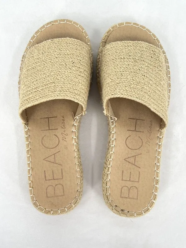 Beach by Matisse Jute Platform Slide Espadrille Sandals Natural Beige Women’s 9 - Image 5