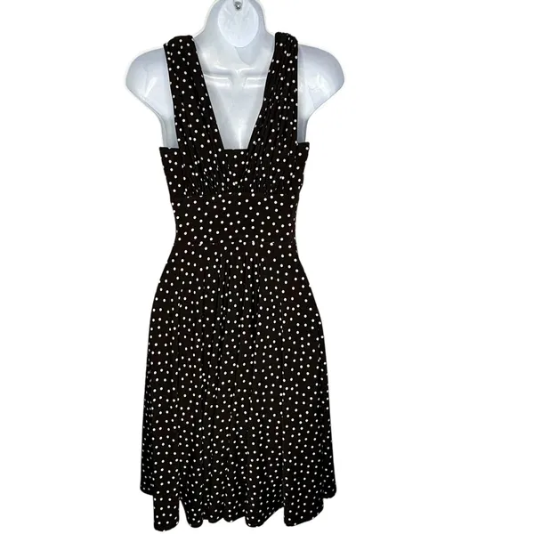 White House Black Market Convertible‎ Dress Women 0 Black Polka Dot Genius Retro - Image 11