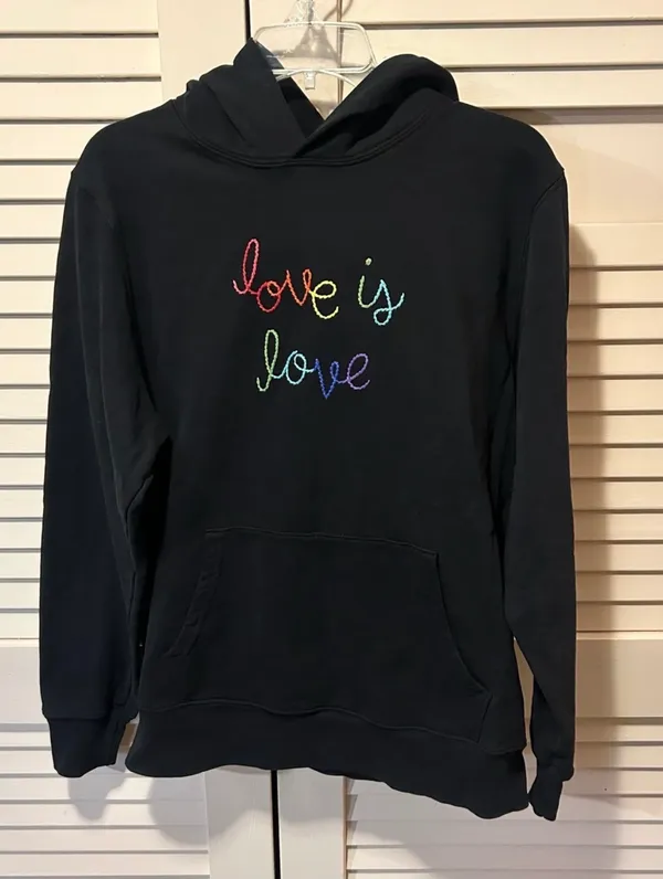Lingua Franca "Love is Love" Hoodie Sweatshirt Women’s Size Small Gay Pride - Image 2